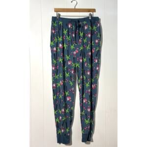 Santa’s Treasures · XL · Jogger Pajama Novelty Pants · Tropical Flamingo · Blue